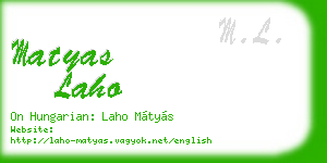 matyas laho business card